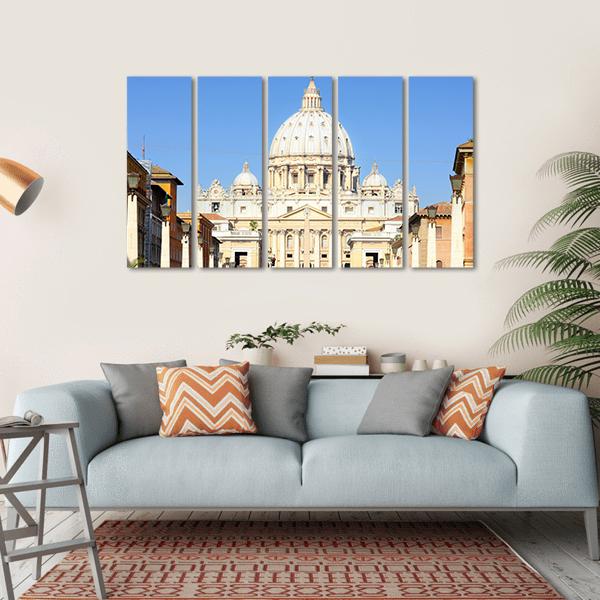 Basilica Di San Pietro Canvas Wall Art-5 Horizontal-Gallery Wrap-22" x 12"-Tiaracle