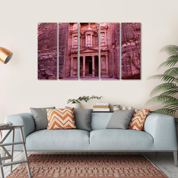 Petra Built in Jordan Canvas Wall Art-5 Horizontal-Gallery Wrap-22" x 12"-Tiaracle