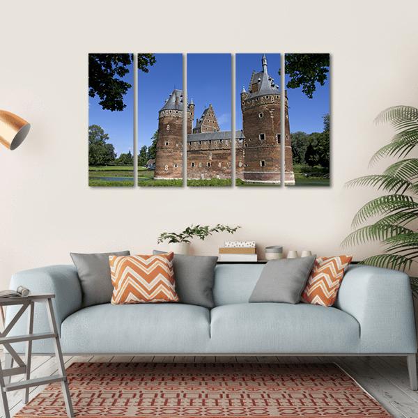Castle in Beersel Canvas Wall Art-5 Horizontal-Gallery Wrap-22" x 12"-Tiaracle