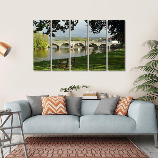Bridge Over River Wye Canvas Wall Art-5 Horizontal-Gallery Wrap-22" x 12"-Tiaracle