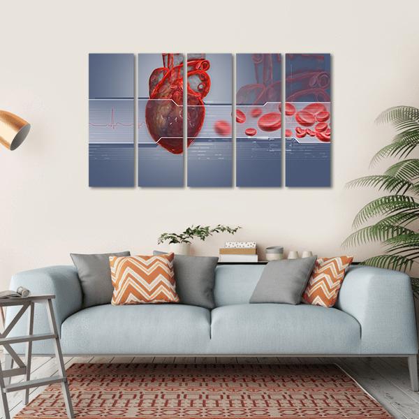 Human Heart Canvas Wall Art-5 Horizontal-Gallery Wrap-22" x 12"-Tiaracle