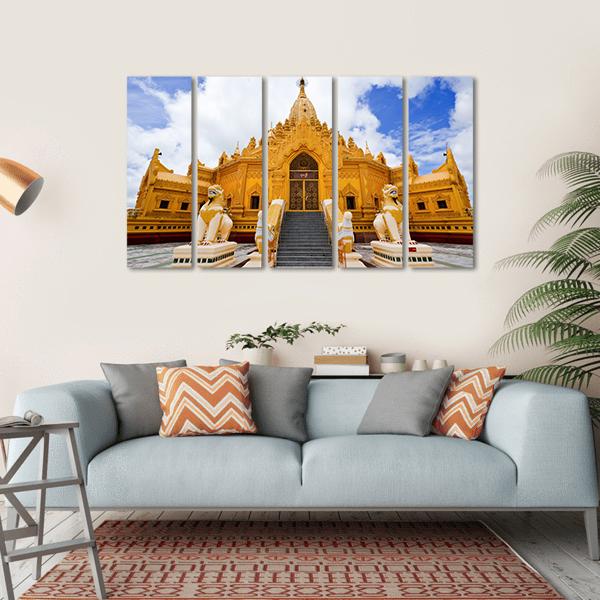 Swe Taw Myat Temple Canvas Wall Art-5 Horizontal-Gallery Wrap-22" x 12"-Tiaracle