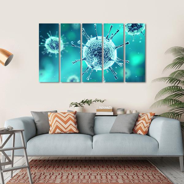 Close Up Of Virus Canvas Wall Art-5 Horizontal-Gallery Wrap-22" x 12"-Tiaracle