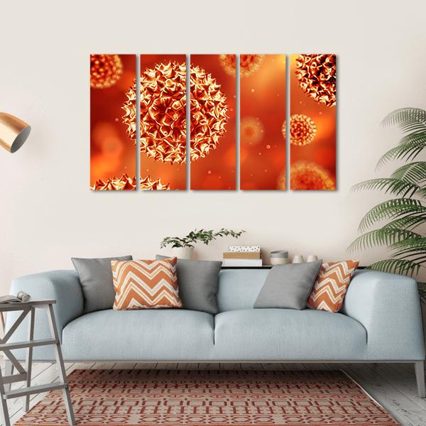 Close Up Of Virus Structure Canvas Wall Art-5 Horizontal-Gallery Wrap-22" x 12"-Tiaracle