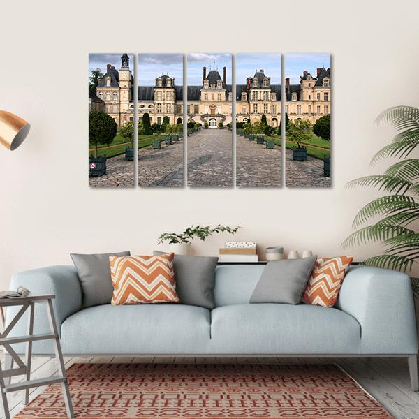 Fontainebleau Castle Canvas Wall Art-5 Horizontal-Gallery Wrap-22" x 12"-Tiaracle