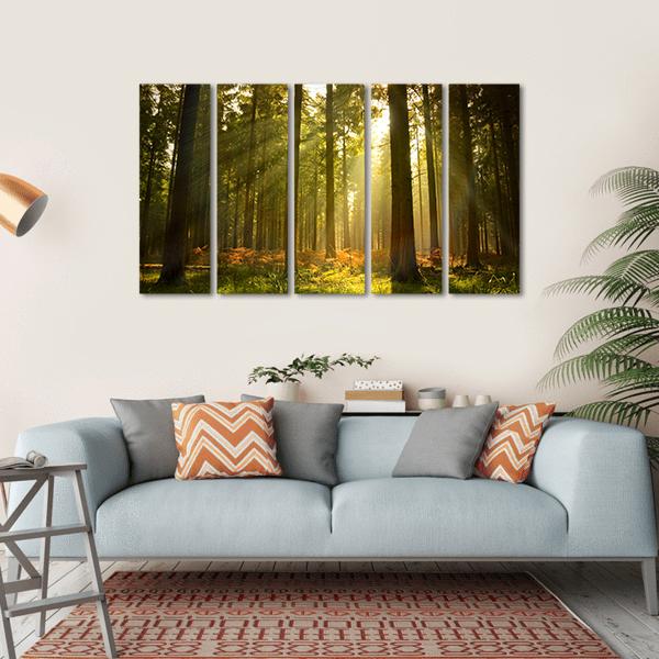 Forest At Dusk Canvas Wall Art-5 Horizontal-Gallery Wrap-22" x 12"-Tiaracle