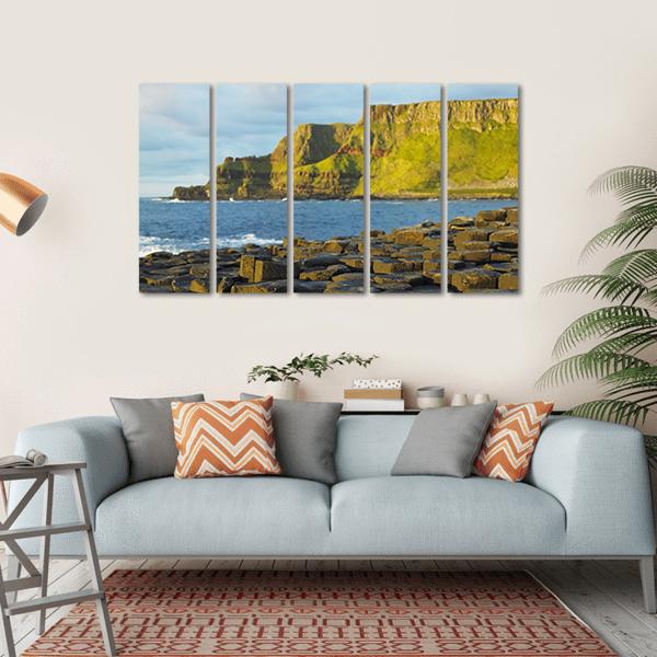 Giant's Causeway In Antrim Canvas Wall Art-5 Horizontal-Gallery Wrap-22" x 12"-Tiaracle