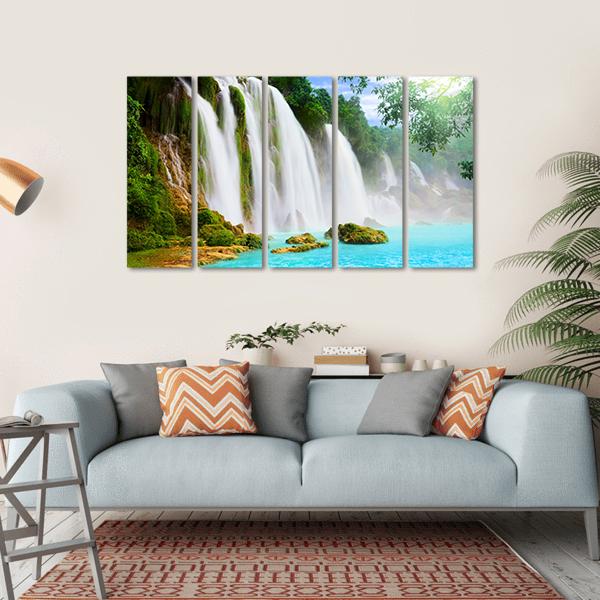 Ban Gioc Waterfall Vietnam Canvas Wall Art-5 Horizontal-Gallery Wrap-22" x 12"-Tiaracle