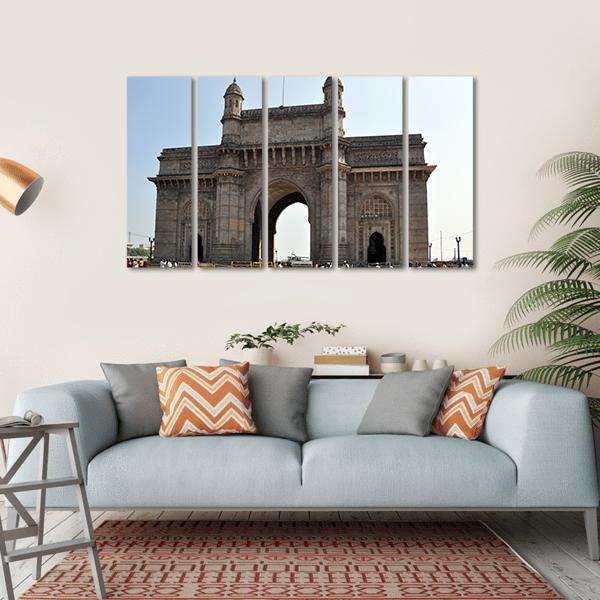 Gateway Of India In Mumbai Canvas Wall Art-5 Horizontal-Gallery Wrap-22" x 12"-Tiaracle