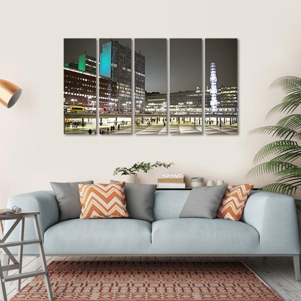 Sergels Torg Square In Stockholm City Canvas Wall Art-5 Horizontal-Gallery Wrap-22" x 12"-Tiaracle