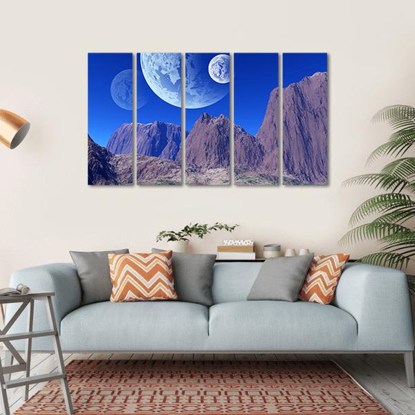 Colorful Fantasy Landscape Canvas Wall Art-5 Horizontal-Gallery Wrap-22" x 12"-Tiaracle