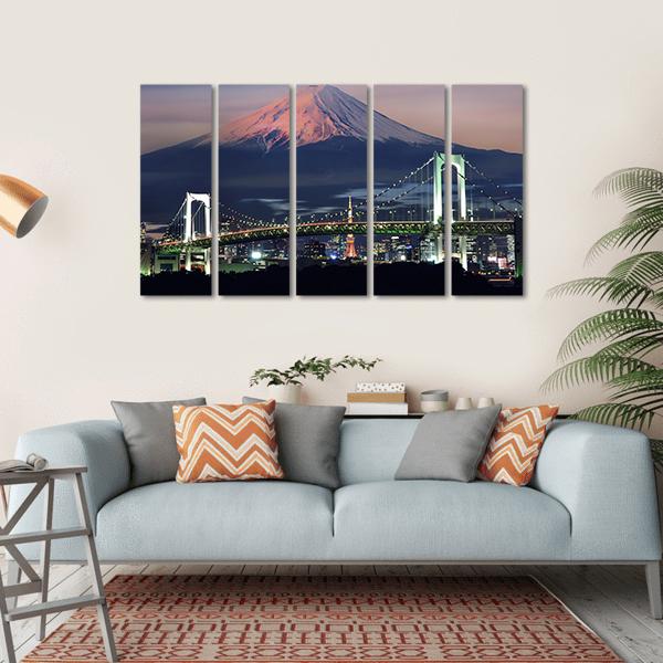 Mt Fuji Surreal View Canvas Wall Art-5 Horizontal-Gallery Wrap-22" x 12"-Tiaracle