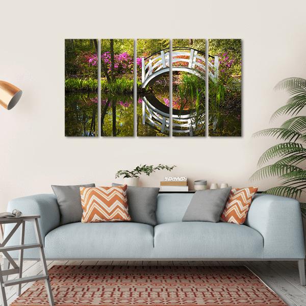 Garden Nature Pond Canvas Wall Art-5 Horizontal-Gallery Wrap-22" x 12"-Tiaracle
