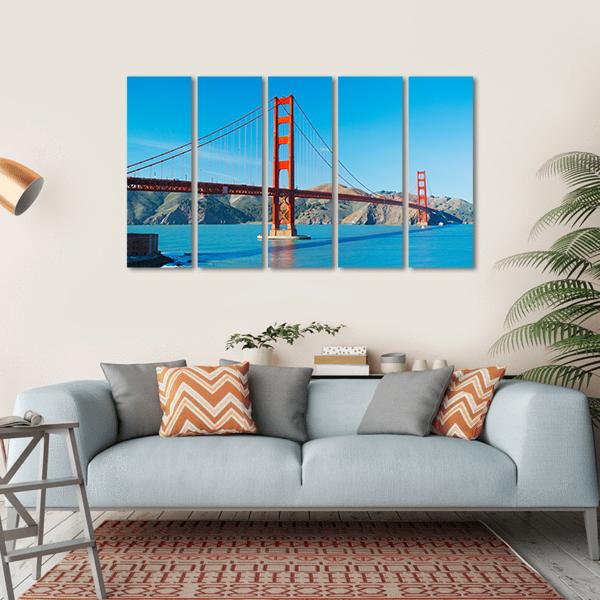 The Golden Gate Bridge Canvas Wall Art-5 Horizontal-Gallery Wrap-22" x 12"-Tiaracle