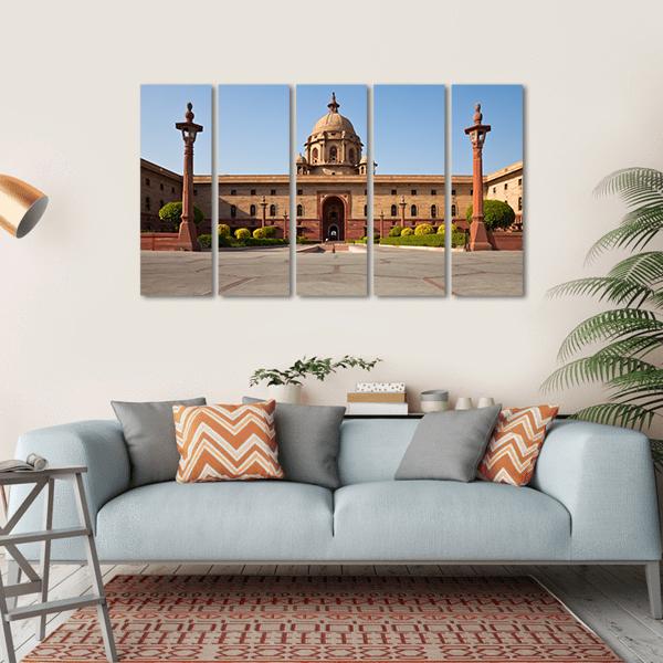 Presidential House In New Delhi Canvas Wall Art-5 Horizontal-Gallery Wrap-22" x 12"-Tiaracle