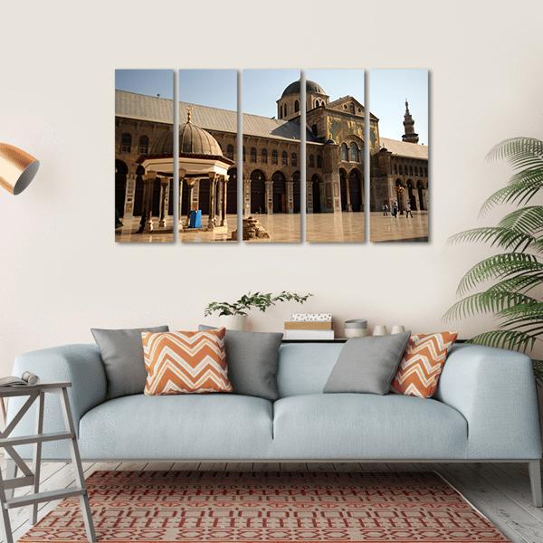 Famous Omayyad Mosque Canvas Wall Art-5 Horizontal-Gallery Wrap-22" x 12"-Tiaracle