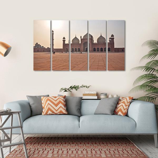Badshahi Mosque In Lahore Canvas Wall Art-5 Horizontal-Gallery Wrap-22" x 12"-Tiaracle