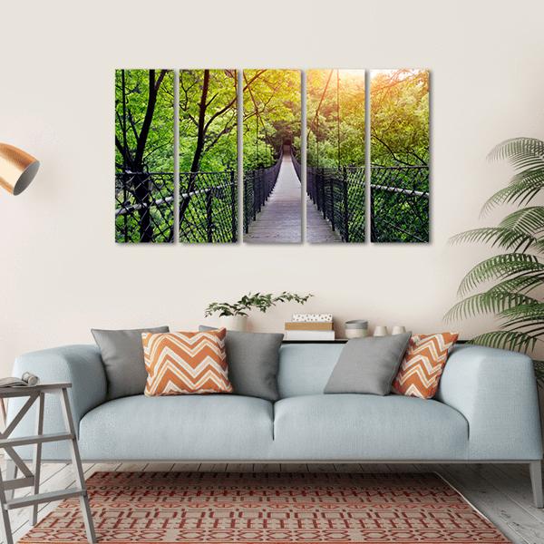 Bridge To The Jungle China Canvas Wall Art-5 Horizontal-Gallery Wrap-22" x 12"-Tiaracle