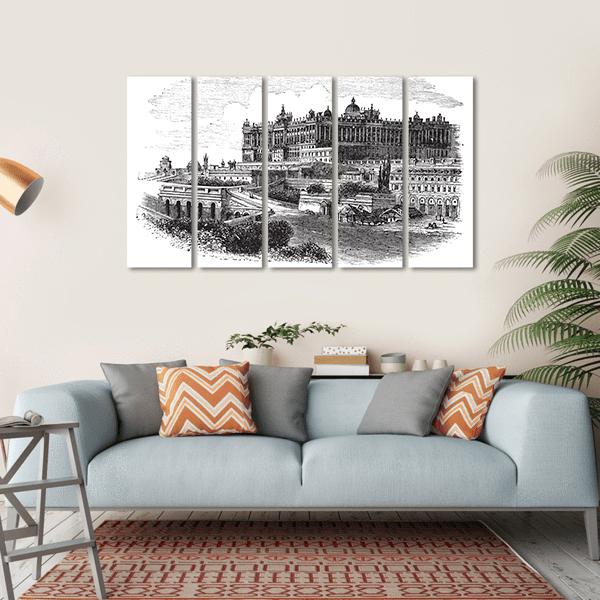 Royal Palace Of Madrid Canvas Wall Art-5 Horizontal-Gallery Wrap-22" x 12"-Tiaracle