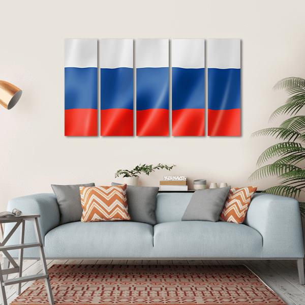 Russia Flag Canvas Wall Art-5 Horizontal-Gallery Wrap-22" x 12"-Tiaracle