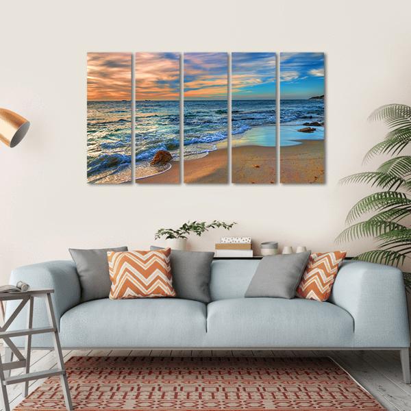 Sunset Beach Perth Western Australia Canvas Wall Art-5 Horizontal-Gallery Wrap-22" x 12"-Tiaracle
