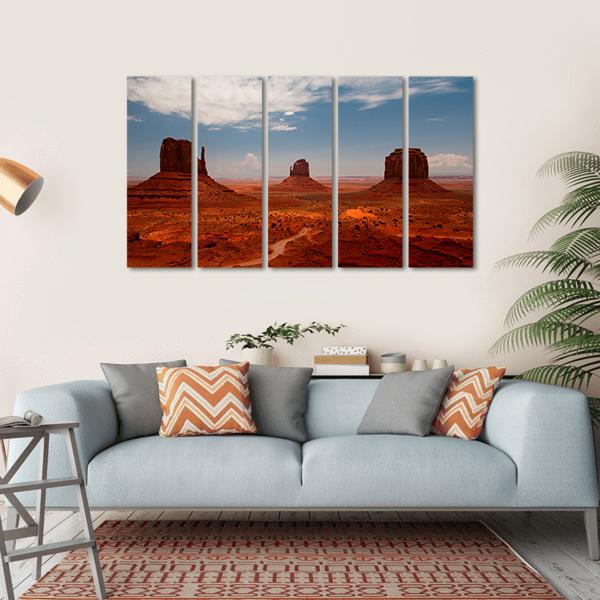 Monument Valley Utah Canvas Wall Art-5 Horizontal-Gallery Wrap-22" x 12"-Tiaracle