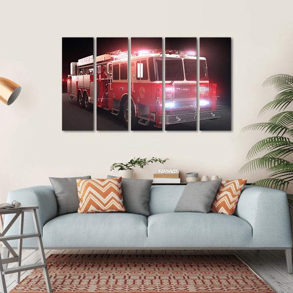 Fire Truck Canvas Wall Art-5 Horizontal-Gallery Wrap-22" x 12"-Tiaracle