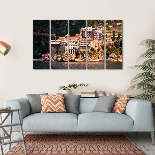 Monastery Agia Grigoriou Canvas Wall Art-5 Horizontal-Gallery Wrap-22" x 12"-Tiaracle