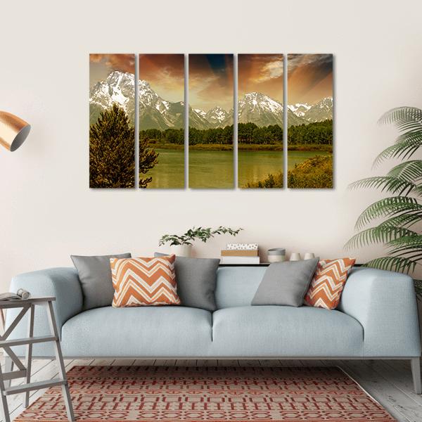 Grand Teton National Park Canvas Wall Art-5 Horizontal-Gallery Wrap-22" x 12"-Tiaracle