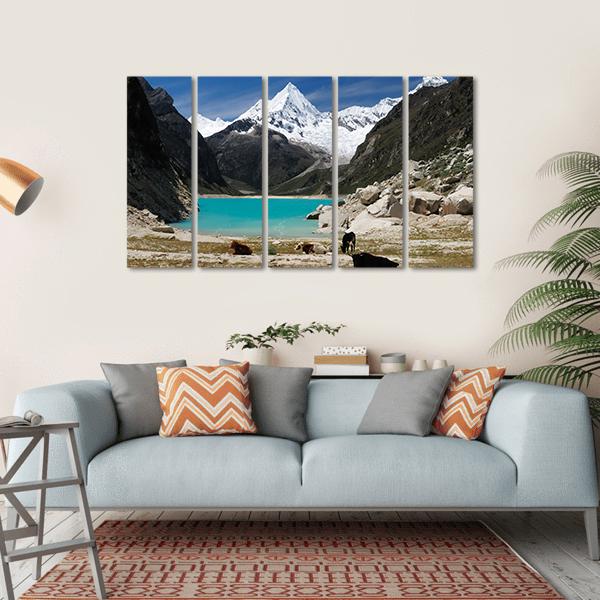 Humantay Lake Peru Canvas Wall Art-5 Horizontal-Gallery Wrap-22" x 12"-Tiaracle