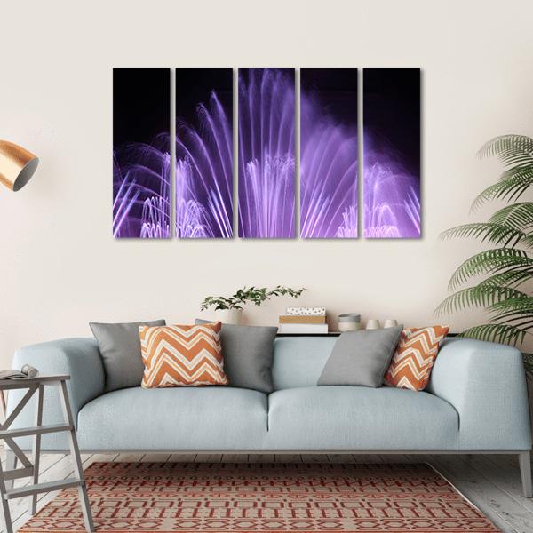 Purple Dancing Fountains Canvas Wall Art-5 Horizontal-Gallery Wrap-22" x 12"-Tiaracle