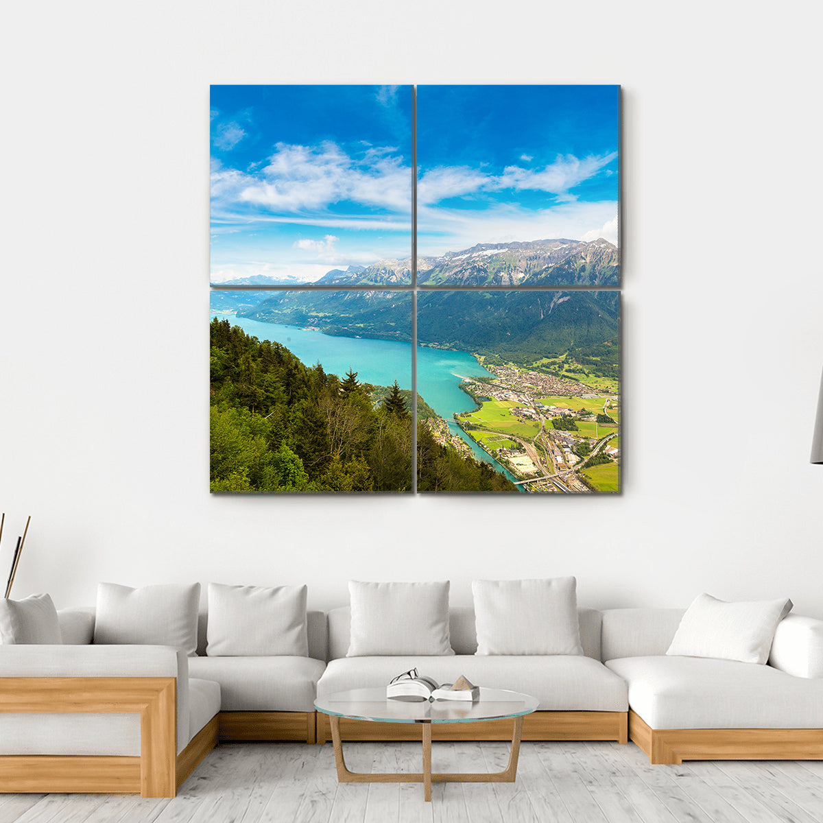 Summer View Of Interlaken, Switzerland Canvas Wall Art
