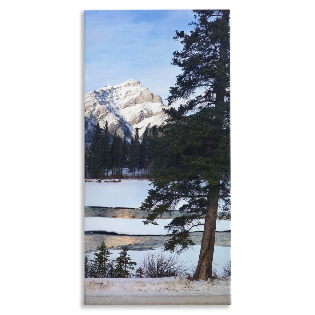 Banff Winter Landscape Vertical Canvas Wall Art