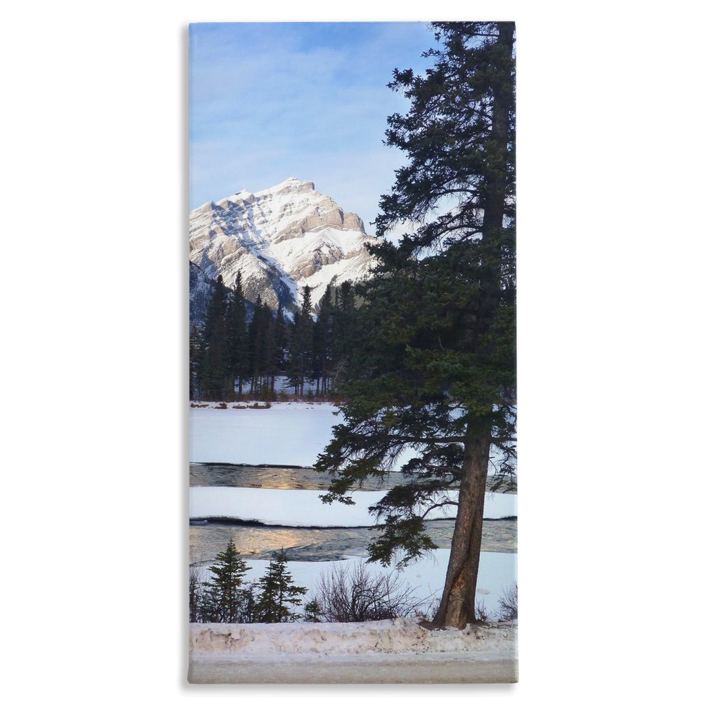 Banff Landscape In Winter Vertical Canvas Wall Art