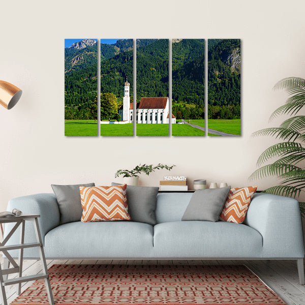 St Coloman Pilgrimage Church in Alpine Meadows Canvas Wall Art