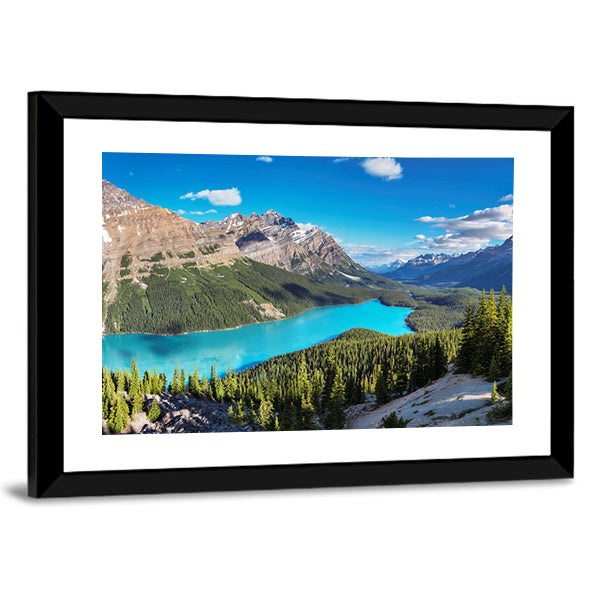 Peyto Lake In Rocky Mountains Of Canada Canvas Wall Art