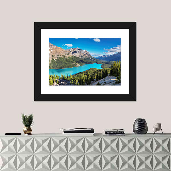 Peyto Lake In Rocky Mountains Of Canada Canvas Wall Art