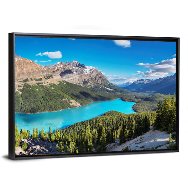 Peyto Lake In Rocky Mountains Of Canada Canvas Wall Art