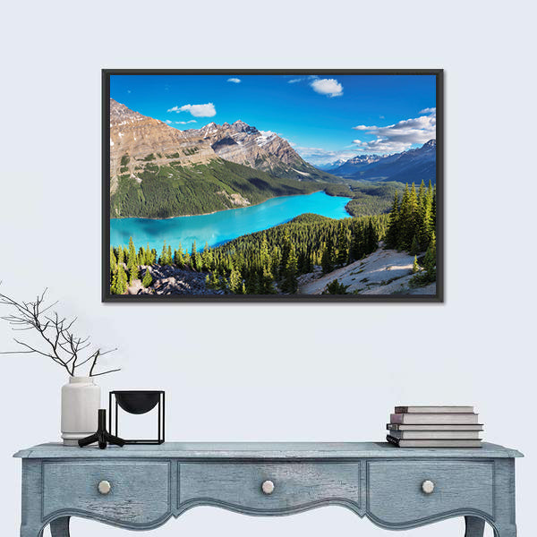 Peyto Lake In Rocky Mountains Of Canada Canvas Wall Art