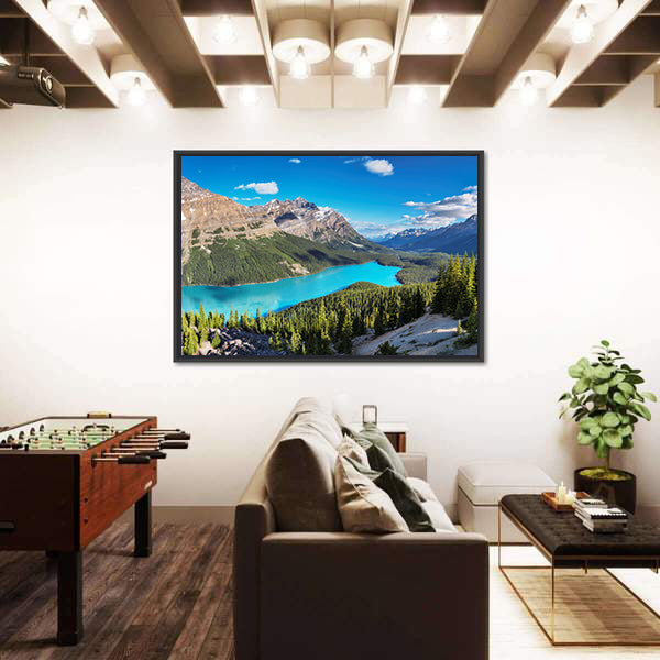 Peyto Lake In Rocky Mountains Of Canada Canvas Wall Art