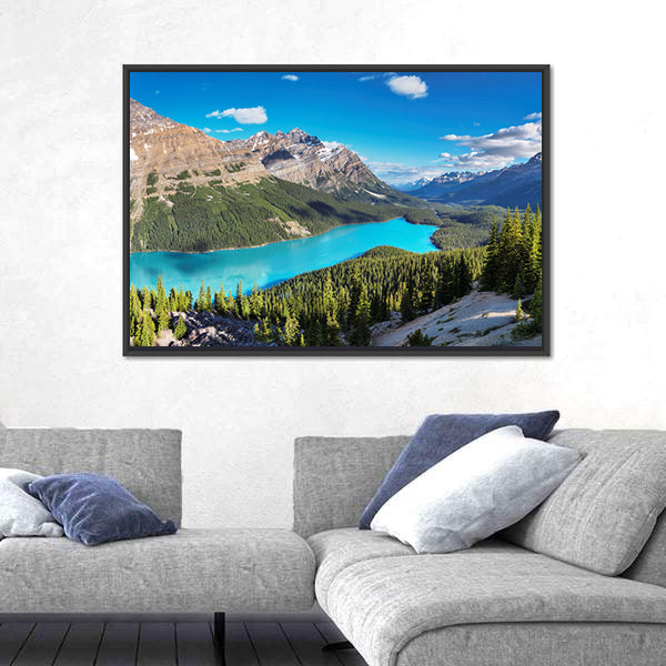 Peyto Lake In Rocky Mountains Of Canada Canvas Wall Art