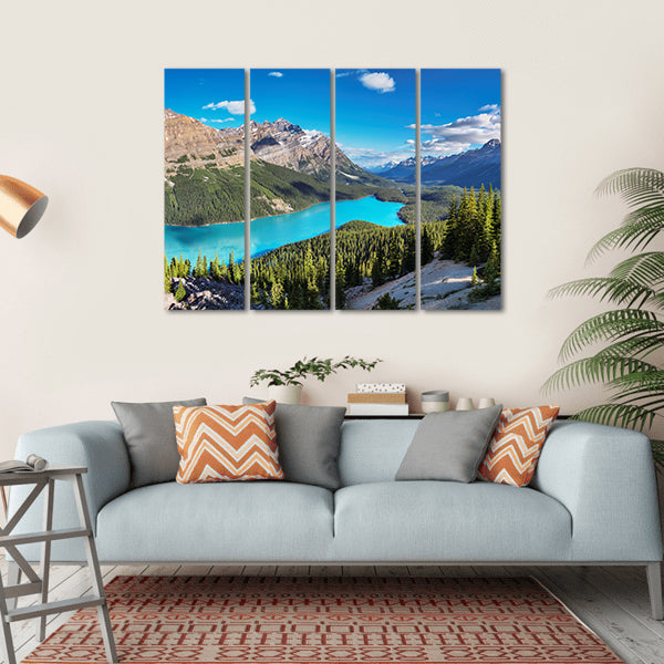 Peyto Lake In Rocky Mountains Of Canada Canvas Wall Art