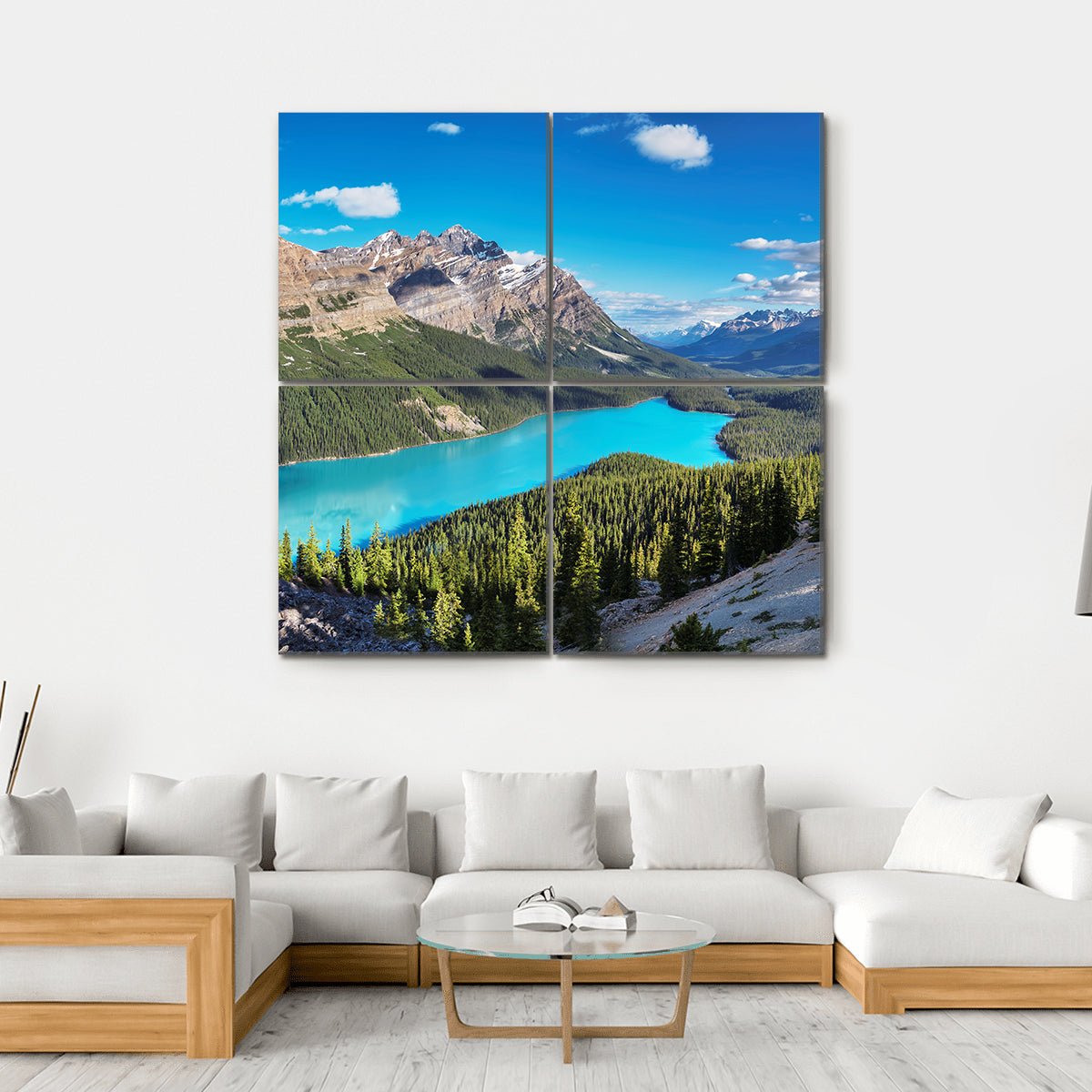 Peyto Lake In Rocky Mountains Of Canada Canvas Wall Art