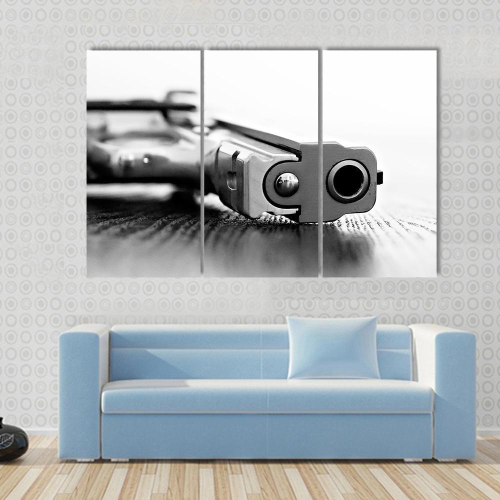 9mm Gun Canvas Wall Art-5 Pop-Gallery Wrap-47" x 32"-Tiaracle