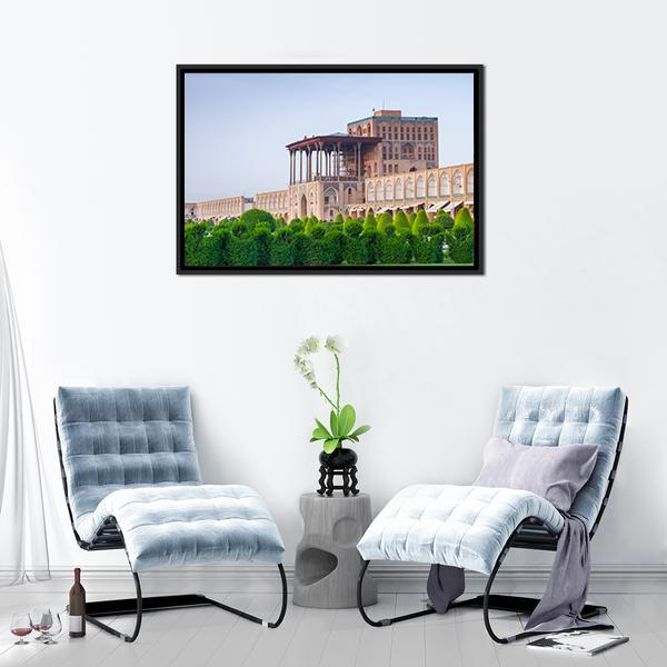 Aali Qapu Palace Canvas Wall Art-1 Piece-Floating Frame-24" x 16"-Tiaracle