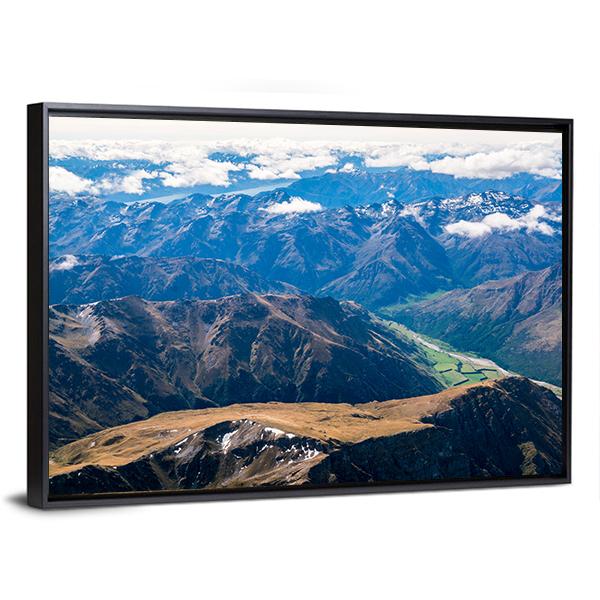 Aerial View Of Mountains Canvas Wall Art-3 Horizontal-Gallery Wrap-25" x 16"-Tiaracle