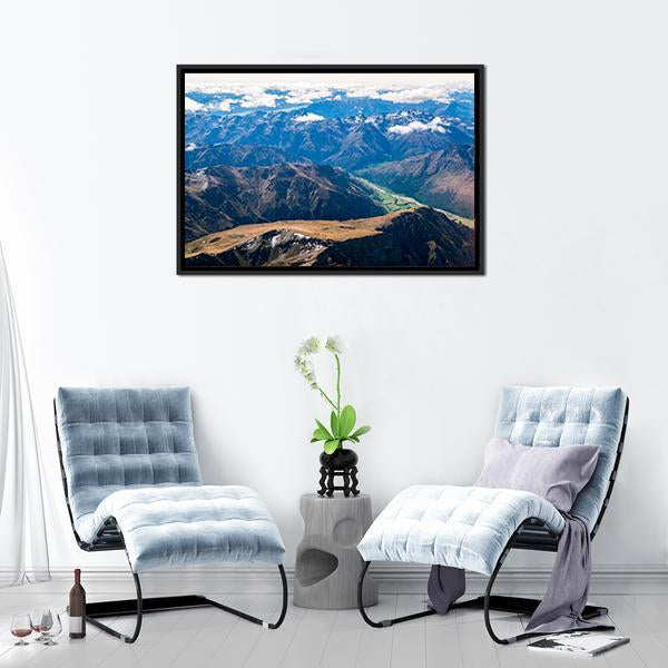 Aerial View Of Mountains Canvas Wall Art-3 Horizontal-Gallery Wrap-25" x 16"-Tiaracle