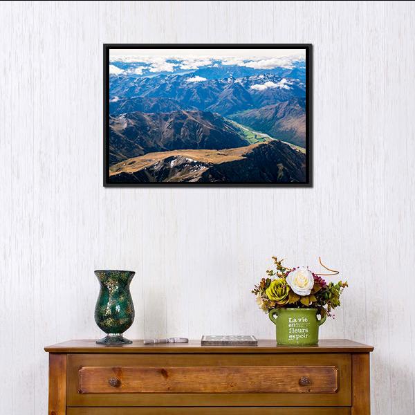 Aerial View Of Mountains Canvas Wall Art-3 Horizontal-Gallery Wrap-25" x 16"-Tiaracle