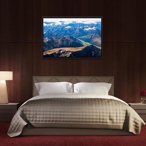 Aerial View Of Mountains Canvas Wall Art-3 Horizontal-Gallery Wrap-25" x 16"-Tiaracle