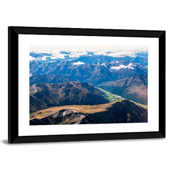 Aerial View Of Mountains Canvas Wall Art-3 Horizontal-Gallery Wrap-25" x 16"-Tiaracle